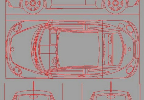Volkswagen New Beetle - drawings (drawings) of the car